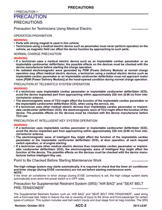 2013 Nissan Leaf Accelerator Control System manual Preview image 2