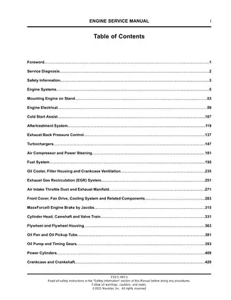 MaxxForce® 11 & 13 Diesel Engine Service Manual - Comprehensive Guide for Troubleshooting and Repair Preview image 3