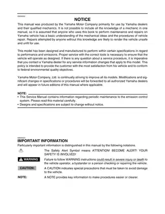 Yamaha YFM35FGIW ATV Service Manual (2006 Edition) Preview image 3