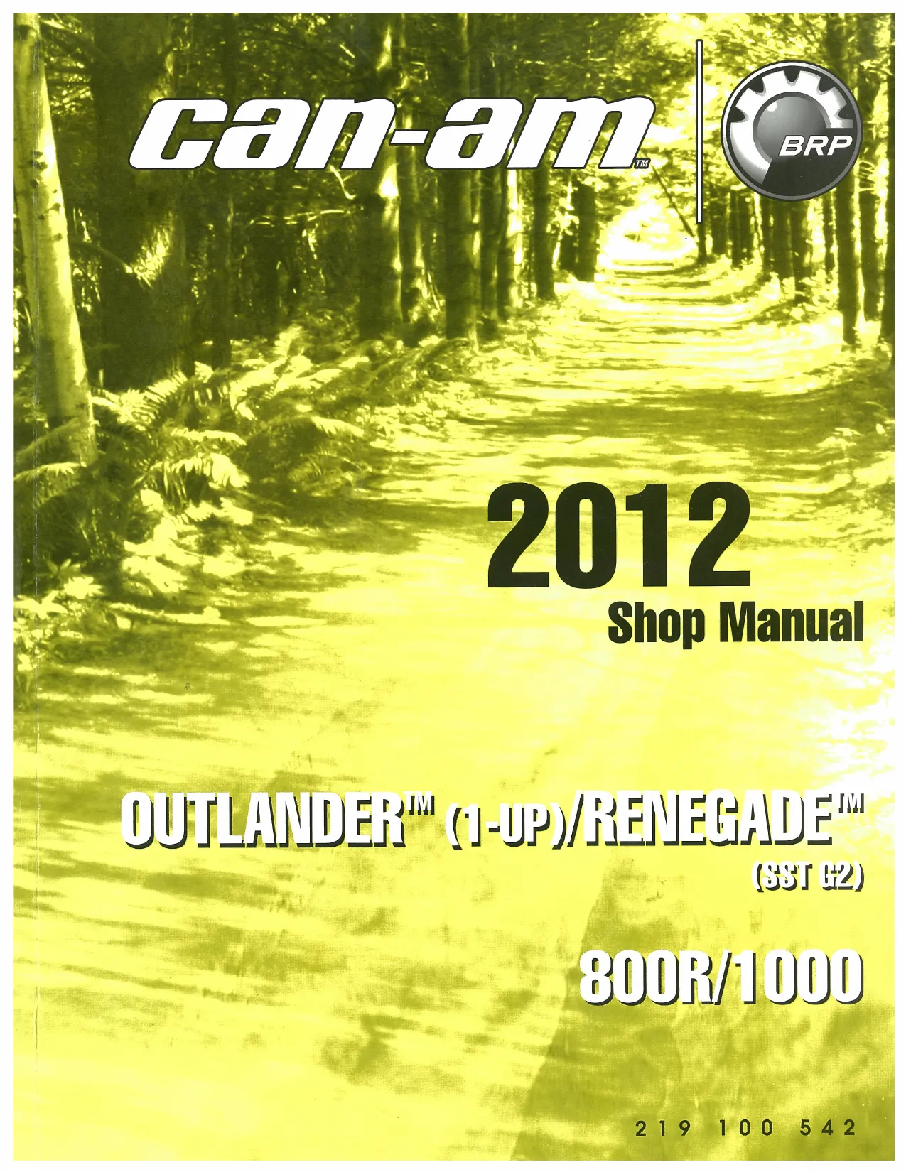 2012 Can-Am Outlander/Renegade 800/1000 Series Service Manual Preview image 2