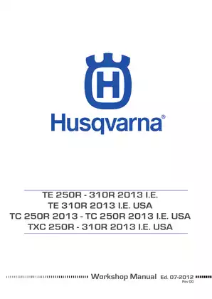 Husqvarna TE 250R, 310R, TC 250R, TXC 250R 2013 Workshop Manual