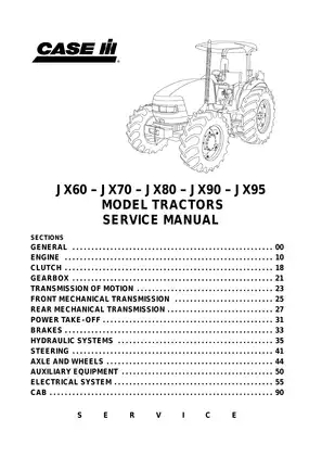 CASE JX Series Tractors Service Manual (JX60, JX70, JX80, JX90, JX95) - Comprehensive Repair Guide