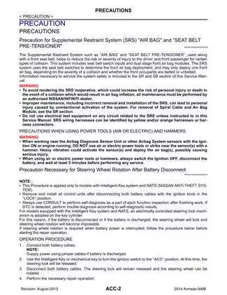 2014 Nissan Armada service manual Preview image 2