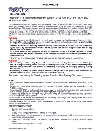 2014 Nissan Armada Accelerator Control System Service Manual Preview image 2