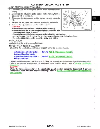 2014 Nissan Armada Accelerator Control System Service Manual Preview image 5