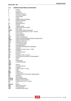Complete Service Manual for Aprilia Engine 450-550 Preview image 5