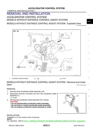 2013 Infiniti JX35, JX, L50 Accelerator Control System manual Preview image 3