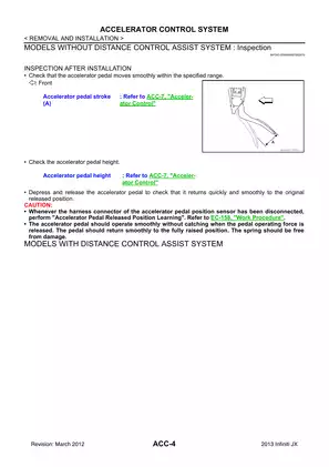 2013 Infiniti JX35, JX, L50 Accelerator Control System manual Preview image 4