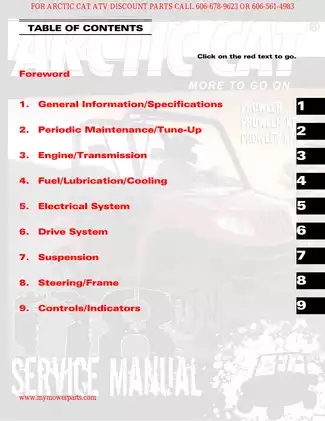 2008 Arctic Cat Prowler 650, 650 XT, 700 XTX service manual Preview image 2