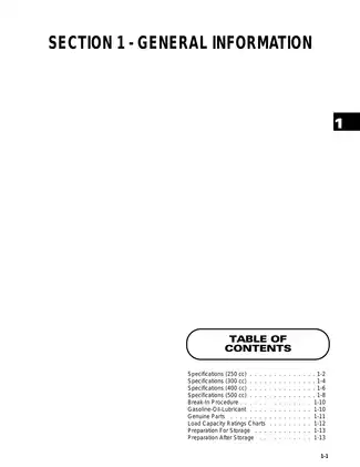Comprehensive ATV Service Manual for 250cc to 500cc Models Preview image 2