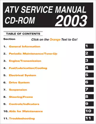 2003 Arctic Cat ATV Service Manual for Enhanced Performance and Maintenance Preview image 3