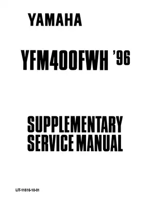 Yamaha YFM400FW 1996 Supplementary Service Manual Preview image 2