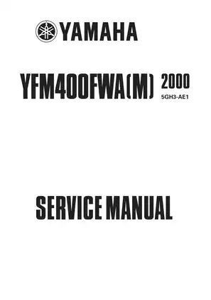 2000-2005 Yamaha Kodiak, Big Bear 400 ATV service manual Preview image 1