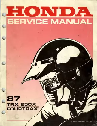 Honda Fourtrax TRX 250 Repair and Service Manual (1986)