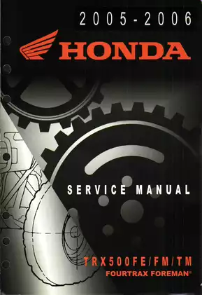 2005-2006 Honda Foreman 500, TRX 500 ATV service manual Preview image 1