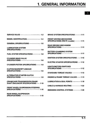 2005-2006 Honda Foreman 500, TRX 500 ATV service manual Preview image 5