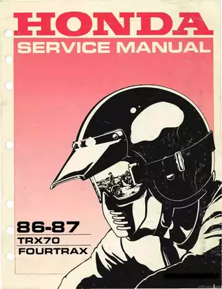 Honda TRX Fourtrax S6 Service Manual (1986 and After)