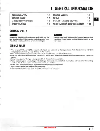 1986-1987 Honda TRX70 Fourtrax ATV service manual Preview image 3