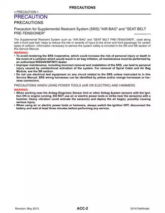 2014 Nissan Pathfinder R52 series repair manual Preview image 2