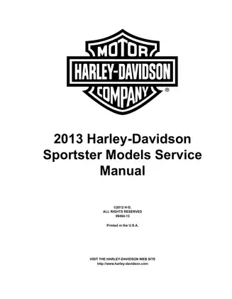 2013 Harley-Davidson Sportster XL, XLH, 883, 1200, Super Low, Custom, Iron, Roadster, Low Rider, Nightster, Fourty-Eight, XR1200X, Seventy-Two service manual Preview image 3