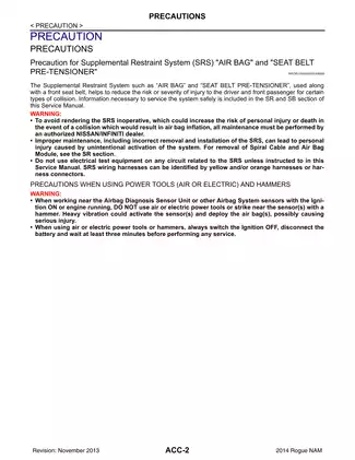 2014 Nissan Rogue T32 series service repair manual Preview image 2