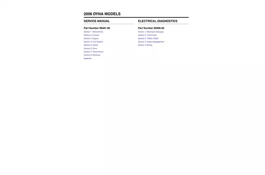 2006 Harley Davidson Dyna models repair manual Preview image 1