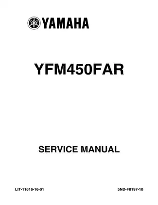 Yamaha Grizzly 450 Service Manual (2009 Edition) - Comprehensive Repair Guide Preview image 2