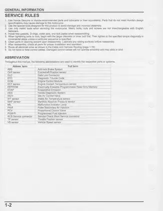 Comprehensive Service Manual for Honda CBR250R & CBR250RA (2011-2017) Preview image 3