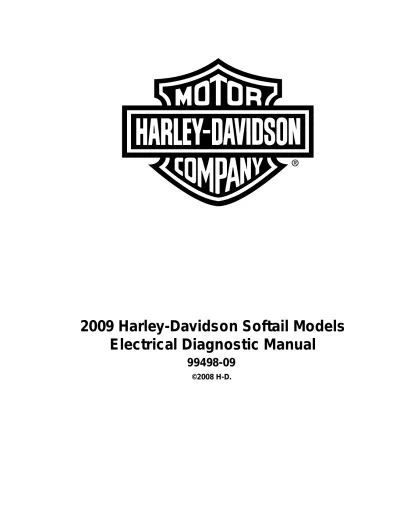 2009 Harley-Davidson Softail Models Electrical Diagnostic Manual (P/N 99498-09)