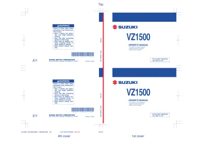 2009–2014 Suzuki VZ1500 Boulevard M90 Owner's Manual (P/N 99500-39370-03E)