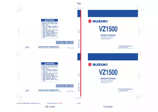 2009-2014 Suzuki VZ 1500 Boulevard M90 repair manual